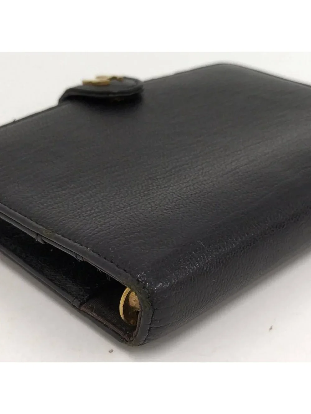 Chanel Notebook Cover CC Logo Gold Leather Black Agenda